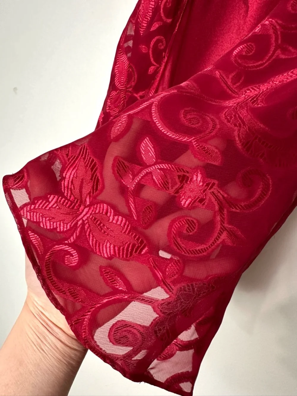Vintage Red Satin Slip Dress Romantic Feminine Y2K Baddie Indie Sleaze Rose - Picture 10 of 10